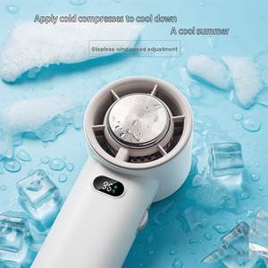 Venta al por mayor, gran oferta: Mini ventilador portátil USB digital LED de 100 velocidades, recargable, de mano, sin aspas, con batería de 3000 mAh y función de enfriamiento. - Product Image 6