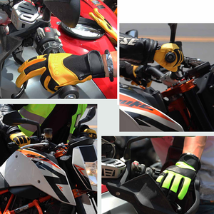 Ozero Herren Damen Atmungsaktive Ungefütterte Hirschleder Motorrad Motocross Motorradfahrer Lederhandschuhe - Product Image 6