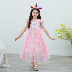 2019 nouveau design belle princesse sans manches enfants paillettes robe filles pour les vêtements de fête - Product Image 4