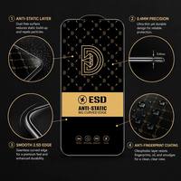 Protection d'écran en verre trempé 9H Golden Diamond pour iPhone 16 Plus 17 18 Pro Max Duo 0,4 mm HD ESD Couverture intégrale