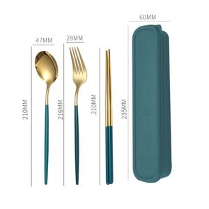 Ensemble de couverts verts portables à prix d'usine pour le camping, les pique-niques et les voyages d'affaires - Product Image 1