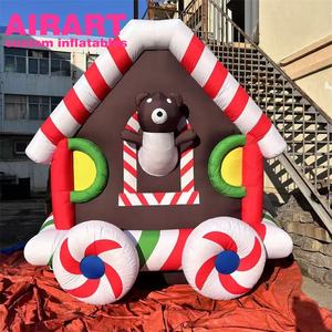 Train gonflable de Père Noël en vente directe d'usine, transformez-le en un élément publicitaire pour les événements de Noël en plein air - Product Image 5