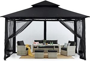 ABCCANOPY Tonnelle de jardin Genova 4 saisons avec toit rigide et moustiquaire, Gazebo 3x3 m avec bâche et tentes - Product Image 4