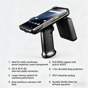 เครื่องอ่านบาร์โค้ด PDA ระบบ Android 14 รองรับ 5G <span class=keywords><strong>คอม</strong></span>พิวเตอร์พกพาพร้อมเครื่องสแกน 2 มิติ NFC IP67 แบตเตอรี่ 5000 มิลลิแอมป์ สำหรับคลังสินค้าและร้านค้าปลีก - Product Image 6