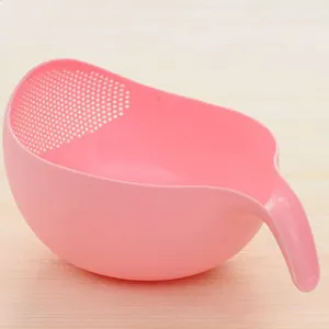 Cheap plastic rice fruit vegetable beans peas washing filter strainer kitchen cleaning sieve basket