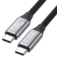Kabel Data Tipe-C USB C ke USB C 8K 60 Proyeksi Layar Portabel 20GBPS USB 3.2 Kecepatan Tinggi Dua Ujung 240W 5A Pengisian Cepat