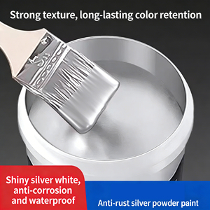 Silver Powder Paint Anti-rust Paint Silver Paint Metal Paint Water-based Silver <b>Paste</b> Enamel for Steel Structures Railings - Product Image 1