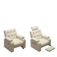 Fauteuil inclinable ergonomique moderne de luxe avec appui-tête réglable et repose-pieds extensible - pour bureau et salon