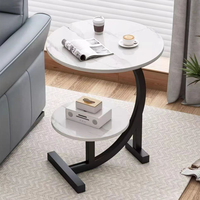 Mesa de Centro Convertible Moderna de Estilo Nórdico con Tapa de Madera de 2 Niveles para Sala de Estar, Dormitorio, Comedor, Hogar, Bar, Villa, Hotel y Apartamento