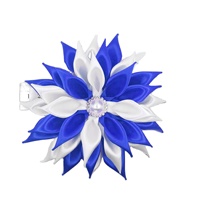 Center LOGO peut être personnalisé à n'importe quel Design Zeta Phi Beta 1920 personnalisé bleu blanc Satin broches épaule Corsage fleur broche
