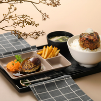 Assiette Moderne en Mélamine Mate à 3 Compartiments, 9 Pouces, Compatible Lave-Vaisselle, Idéale pour le Camping, les Restaurants, les Cafétérias, les Izakayas et la Restauration