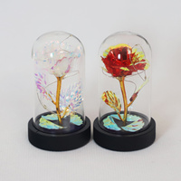 Rose Éternelle Lumineuse Rouge sous Cloche, Fonctionnant sur Piles, Rose Galaxie Préservée Mobile, Meilleur Cadeau de Saint-Valentin pour Elle