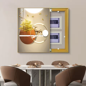 Cuadro Decorativo de Pared con Marco, Diseño de Caja de Medidor de Porcelana de Cristal sobre Lienzo, Arte de Pared Moderno para Interiores, Venta al Por Mayor - Product Image 1