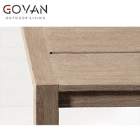 Table basse d'extérieur minimaliste moderne en teck massif, résistante aux intempéries, mobilier de jardin et de terrasse haut de gamme