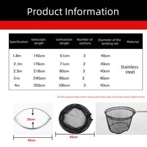 Nueva Red de Mano de Acero Inoxidable de 2.1 m, Red de Aterrizaje Plegable de Malla Pequeña, Herramientas <span class=keywords><strong>para</strong></span> <span class=keywords><strong>Atrapar</strong></span> Aves - Product Image 6