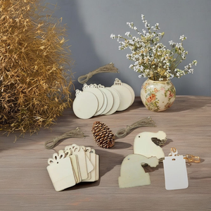 Lot <span class=keywords><strong>de</strong></span> 50 ornements <span class=keywords><strong>de</strong></span> Noël en contreplaqué <span class=keywords><strong>de</strong></span> haute qualité, style artisanal, pour la décoration <span class=keywords><strong>de</strong></span> la maison et les loisirs créatifs avec découpes en bois - Product Image 1