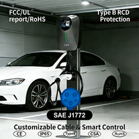 7kW Tip 1 AC EV Şarj Cihazı Duvar Tipi 32A IP65 IK10 OCPP 1.6J WiFi 6 Güç Paylaşımı Özellikli Yeni Ticari Seviye 2 EV Şarj Cihazı