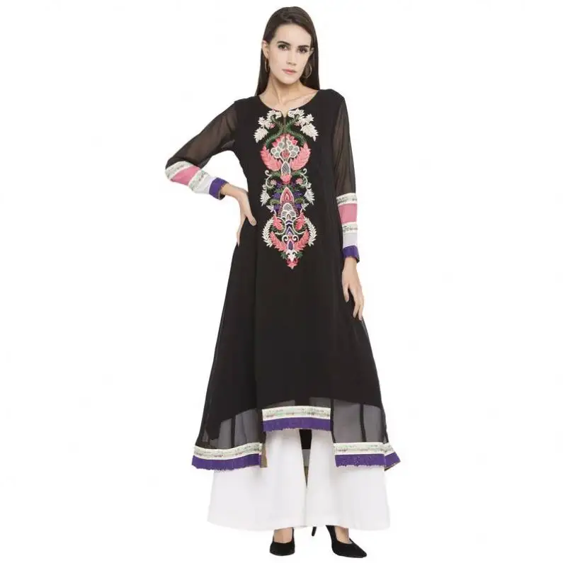 सुंदर थोक चांदी पाकिस्तानी मोती सोने के साथ साटन पोशाक नई मॉडल Abaya कुर्ती