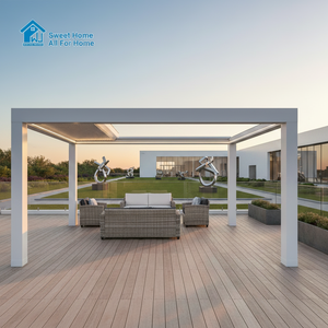 Pergola in Alluminio Sweet Home con Tetto a Lamelle, Illuminazione LED, Tenda Parasole Motorizzata - Impermeabile, Antivento, Ecologica per <span class=keywords><strong>Giardino</strong></span> - Product Image 5