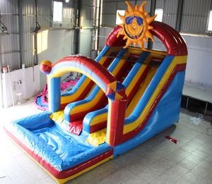Tobogán Inflable para Piscina Spring Empire con Tela Recubierta de PVC, Uso Comercial, Capacidad Máxima de 800 kg para 12 Pasajeros - Product Image 6