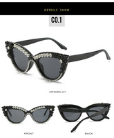 Lunettes de soleil de luxe tendance strass bling lunettes de soleil bon marché lunettes de soleil oeil de chat lunettes de soleil femmes