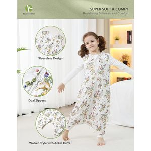 Saco de Dormir para Bebé BambooBud Sin Mangas 1.0 TOG, Manta Vestible con Pies para Niños Pequeños, Invierno, 6 Meses-4T, Algodón Estampado, Fibra de Bambú - Product Image 2