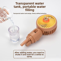 Dispositif hydratant dessin animé ventilateur de pulvérisation d'eau USB charge Mini ventilateurs humidificateur petit ventilateur de poche rafraîchissant