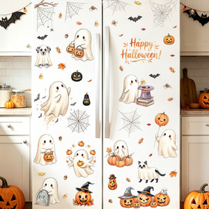 Venta al por mayor de Adhesivos Decorativos Estáticos para Ventanas de Halloween con Diseños de Fantasmas, Calabazas, Perros, Gatos, Murciélagos y Arañas, Pegatinas de Cristal para una Decoración Feliz de Halloween en el Hogar - Product Image 4
