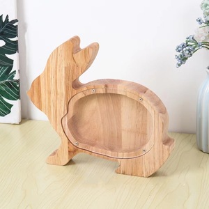 Tirelire en bois moderne et écologique de haute qualité pour enfants, design transparent, antivol et portable, vente en gros - Product Image 3