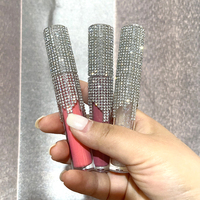 Vente en gros de brillant à lèvres de luxe Nude brillant diamant rouge à lèvres logo OEM tube de brillant à lèvres liquide mat imperméable à l'eau rouge à lèvres