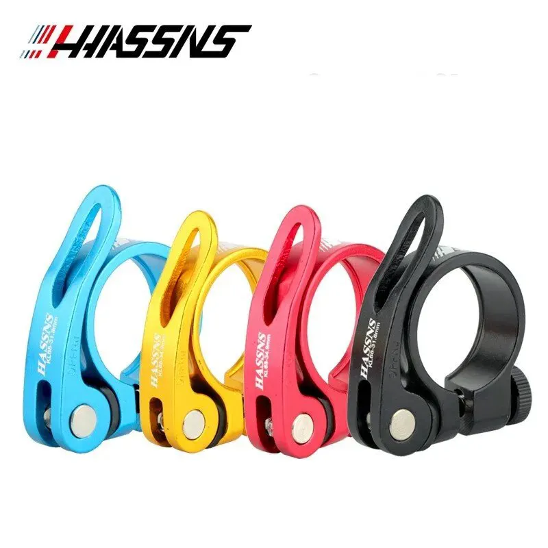 HASSNS Bicycle Seatpost Clamp Quick Release Alloy Aluminium 31.8/34.9mm Saddle Closure For Mountain Bike 27.2/31.6mm Seat Tube