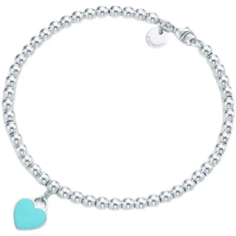 TiffanyCharm Bead Bracelet Women's Love Pendant Premium Jewelry Wholesale