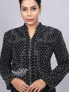 Blazer clásico de moda para mujer, chaqueta Bomber para primavera y otoño, puños acanalados con estilo, acabado suave, tamaños personalizables - Product Image 2