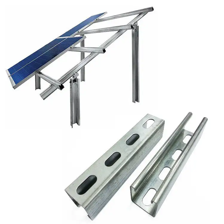 Estructura de montaje de panel solar Soporte de aluminio Sistema de montaje de rieles de montaje de techo de alta calidad