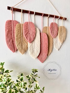 การแขวนทำด้วยมือศิลปะผ้าฝ้าย/ใบไม้/การตกแต่งภายในงานฝีมือตกแต่งผนัง - Product Image 2