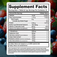 Complément alimentaire en comprimés effervescents de vitamine C et de L-glutathion en marque privée