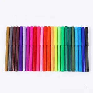 FOSKA ปากกาสีสีสันสดใส เครื่องหมายสี แห้งเร็วและมีเม็ดสีมากมาย ชุดปากกาสีน้ําล้างทําความสะอาดได้ มี 24 สี
