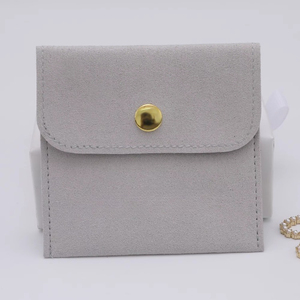 Pochette à bijoux en microfibre, pochettes à boutons pour bijoux, sans logo, pour boucles d'oreilles, bagues, bracelets, emballage, sac sans logo - Product Image 6