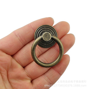 <b>Antique</b> Ring Drawer Handle Zinc Alloy Single Hole Traditional Cabinet Furniture Handle B44 Durable Home Decor - Product Image 3