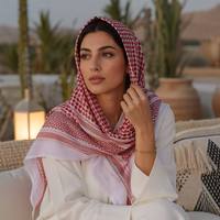 Foulard Keffiyeh Arabe Traditionnel Unisexe en Polyester à Motif à Carreaux Classique, Style Saoudien et Dubaïote, pour Musulmans, Vente en Gros