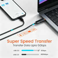 Adaptador USB 3.0 Tipo C, Conector OTG, Carga Rápida para Laptop y Teléfono, Convertidor de Transferencia de Datos de Alta Velocidad