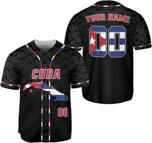 Kit Chemise de maillot de baseball Cuba Sublimation respirant, maillot drapeau Cuba, maillot cubain pour hommes et femmes, t-shirt drapeau Cuba USA - Product Image 5