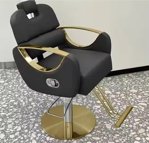 Sillón de Barbero K Nuevo Blanco de Metal Electrochapado para Salón, para Cortar y Teñir el Cabello, con Elevación, Tapizado en Cuero Sencillo, Reclinable - Product Image 5
