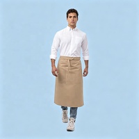 Tablier de bistro unisexe personnalisé avec logo, 2 poches, tablier demi-taille avec liens longs pour serveur, chef, barman