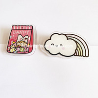 Clips en acrylique personnalisés mignons et kawaii, design personnalisé, clips en PP acrylique