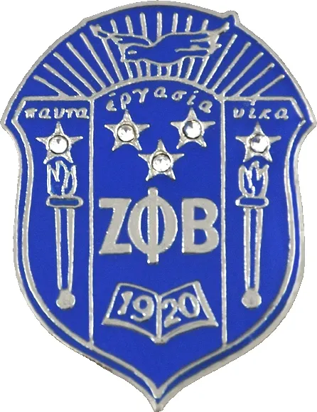 Màu xanh Zeta phi Beta sorority lá chắn Trâm ve áo pins