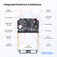 Module PCBA d'enregistrement vocal IA professionnel pour conférences avec deux microphones et Bluetooth, avec micrologiciel OTA et intégration d'applications