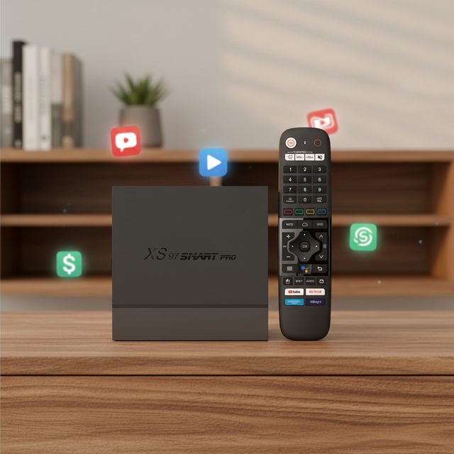 Custom XS97 Smart Pro OEM OTT Tvbox 8K Android 14 Set-top Box 5G Dual Wifi 4GB 32GB Smart 4k Tvbox Amlogic S905X4 Media Streamer