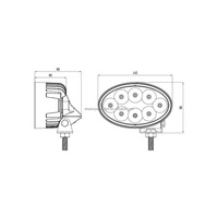 Lampe de travail John Deere 40W pour tracteur Oval LED Flood Beam en noir gris New Agriculture Lighting Lamp