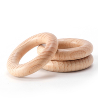 Wholesale Natural Beech Wood Ring Unfinished DIY Solid Wooden Rings for Craft